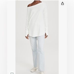 BRAND NEW! Size Large, Free People White “Snowy Thermal Shirt”